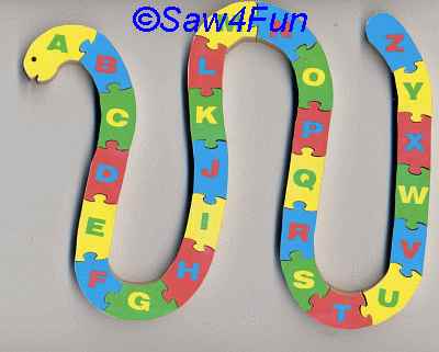 Alphabet Worm Puzzle Scroll Saw Pattern